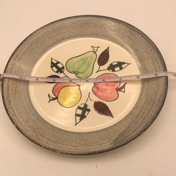 Set of 4 Blue Ridge Hand Painted Southern Potteries Fruit Pattern 9-1/2” Plates - Picture 6 of 6